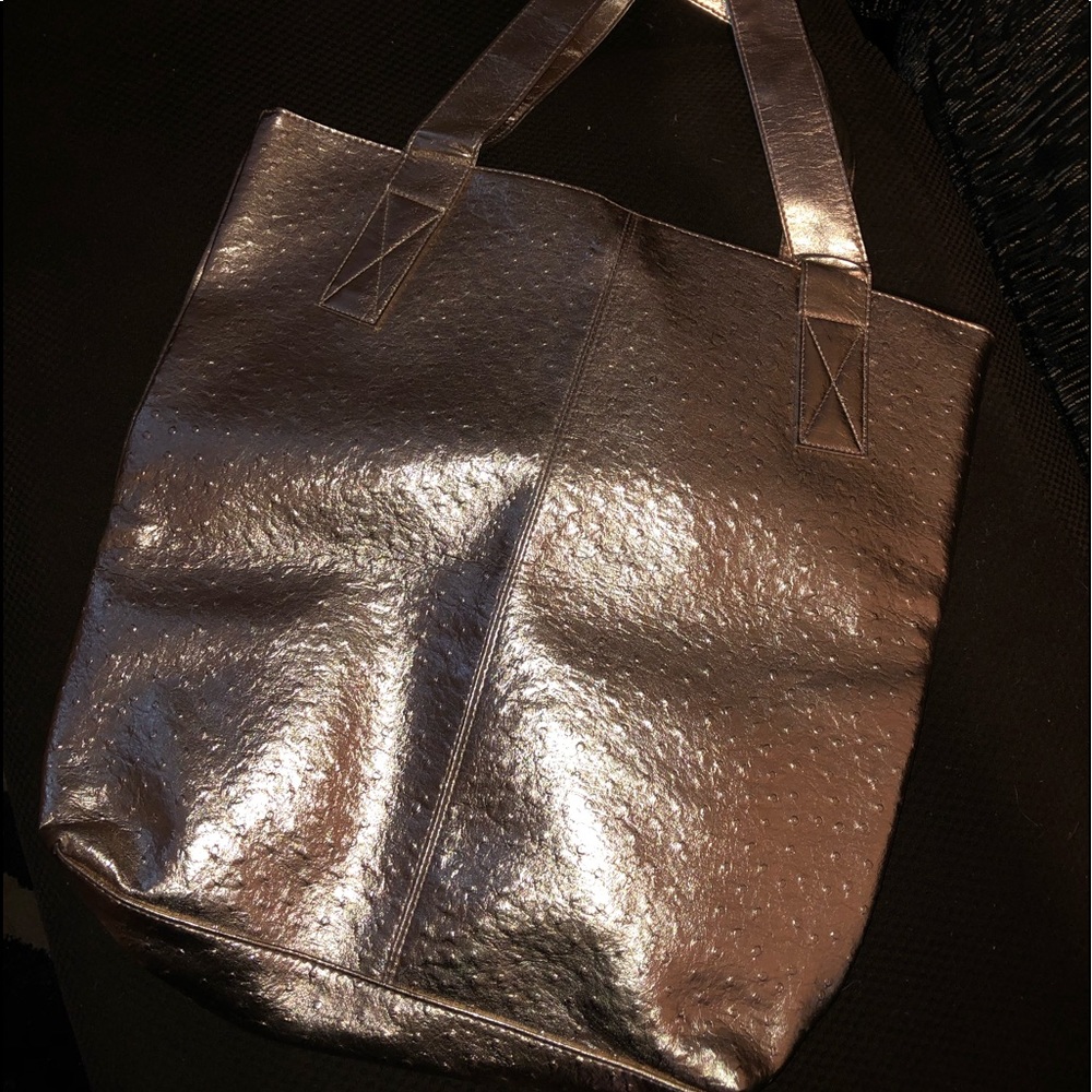 Rose gold hand bag
